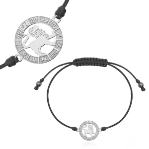 Bransoletka z srebrnym znakiem zodiaku LEW