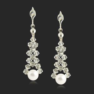 Kolczyki srebrne z kryształkami i perłami SWAROVSKI ®